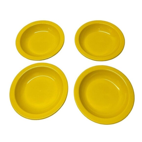 4 VTG Melamine Dallas Ware Bowls Yellow - Picture 1 of 5